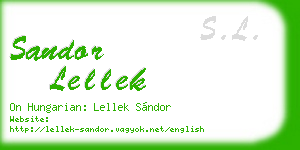 sandor lellek business card